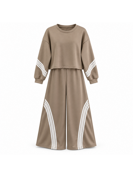 Coordinato Sporty Chic Con Pantalone Ampio