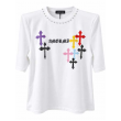 Maxi T-Shirt Donna Con Spalline E Perle