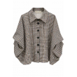 Camicia Oversize Vichy Con Maniche Drappeggiate