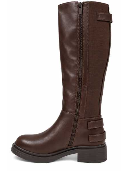 Stivale Alto Con Zip E Inserto Elasticizzato – Tacco 4 Cm