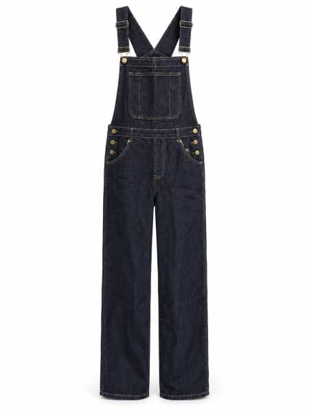 Salopette Pantalone In Denim Scuro