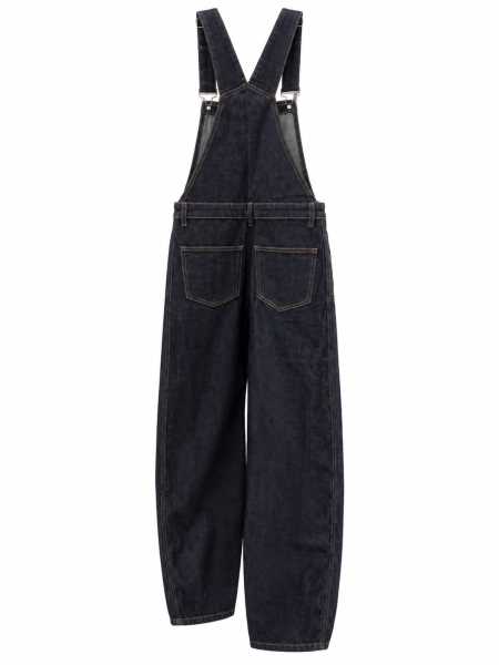 Salopette Pantalone In Denim Scuro