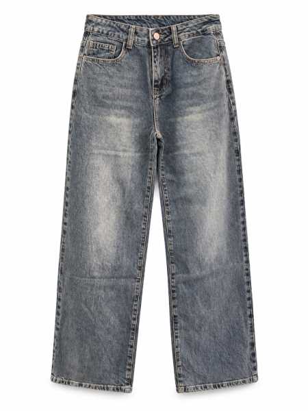 Jeans A Gamba Ampia Con Dettagli Leopardati Sul Retro
