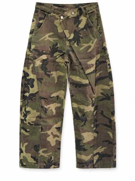 Jeans Militare Con Chiusura Asimmetrica