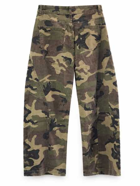 Jeans Militare Con Chiusura Asimmetrica