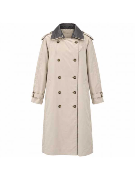 Trench Lungo Nero Con Cintura 