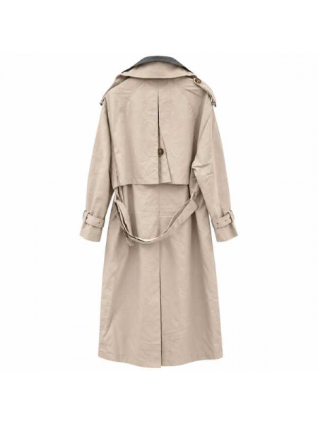 Trench Lungo Nero Con Cintura 
