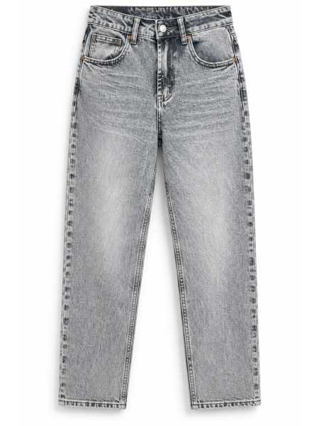 Jeans Donna Straight Fit Lavaggio Grigio Acid Wash
