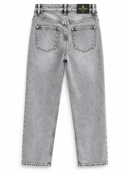 Jeans Donna Straight Fit Lavaggio Grigio Acid Wash