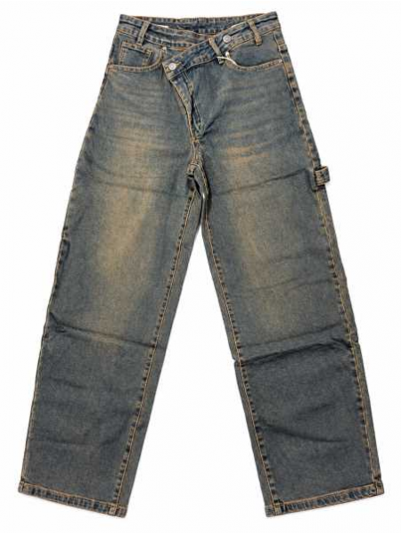 Jeans Donna Cargo Wide Leg Lavaggio Vintage