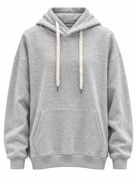 Felpa Oversize Con Cappuccio E Lacci A Contrasto