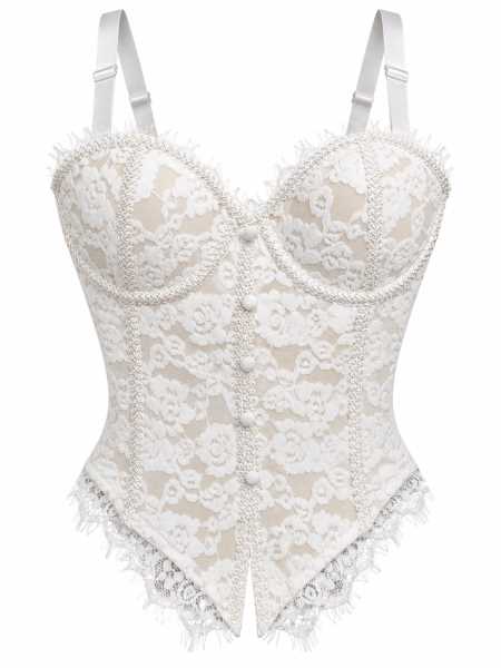 Corpetto Donna In Pizzo Floreale