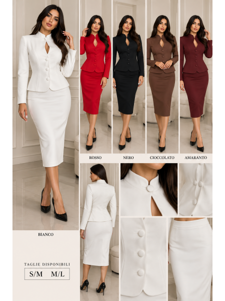 Completo Donna Giacca Sagomata + Gonna Midi