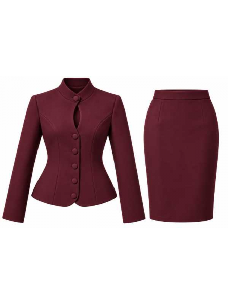 Completo Donna Giacca Sagomata + Gonna Midi