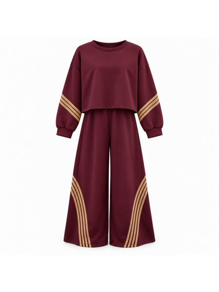 Coordinato Sporty Chic Con Pantalone Ampio