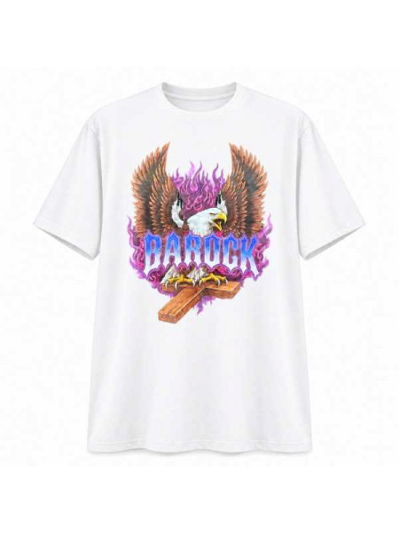 T-Shirt Barock Con Maxi Spalline E Stampa Aquila