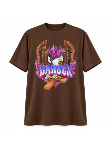 T-Shirt Barock Con Maxi Spalline E Stampa Aquila