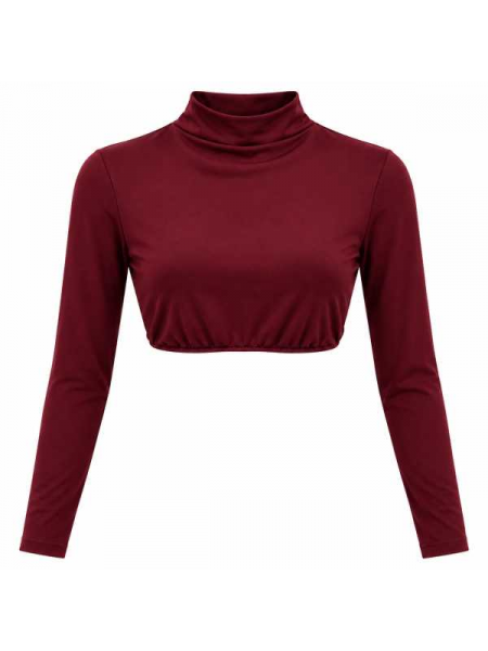 Top Crop Donna A Collo Alto
