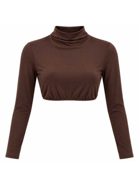 Top Crop Donna A Collo Alto