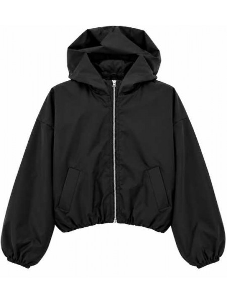 Giubbino Donna Corto Con Cappuccio E Zip

