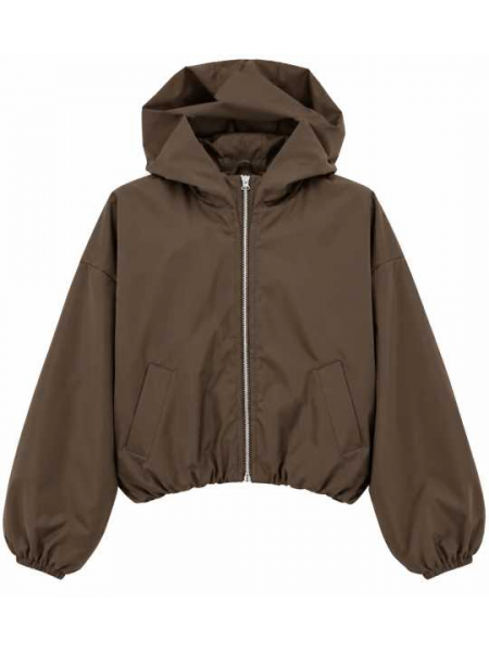 Giubbino Donna Corto Con Cappuccio E Zip

