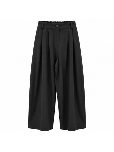 Pantalone Ampio Con Pinces E Vita Elasticizzata