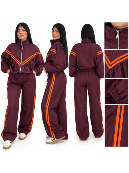 Completo Tuta Donna Sport Chic Con Bande A Contrasto 