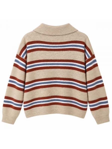 Maglia A Righe Con Collo Polo
