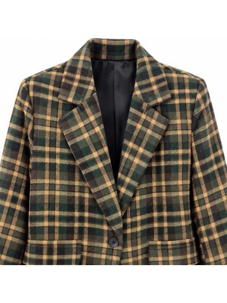 Blazer A Quadri Con Chiusura A Un Bottone