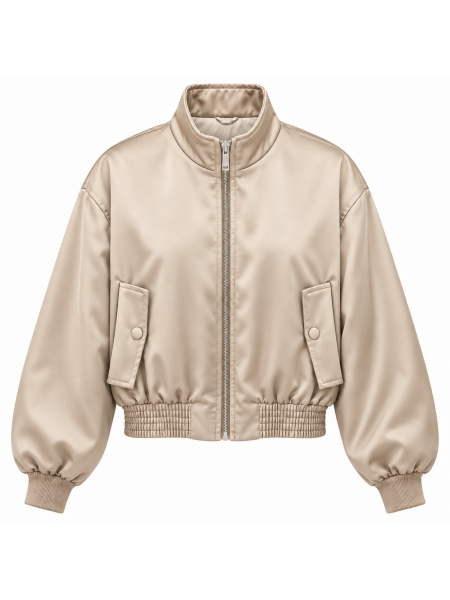 Bomber Donna Beige Con Collo Alto E Zip

 Lumina