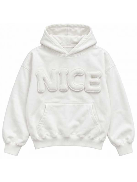 Felpa Donna Oversize Con Cappuccio E Scritta Nice 3D