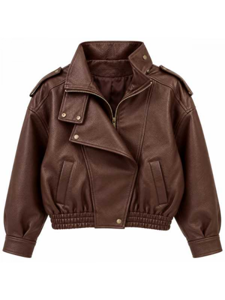 Giacca Donna Biker In Ecopelle Effetto Martellato –