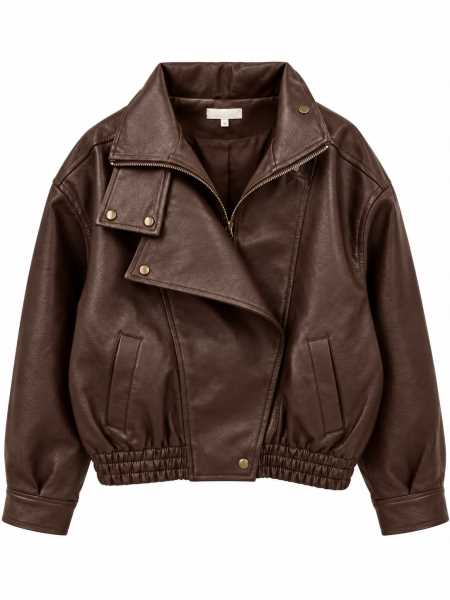Giacca Donna Biker In Ecopelle Effetto Martellato –