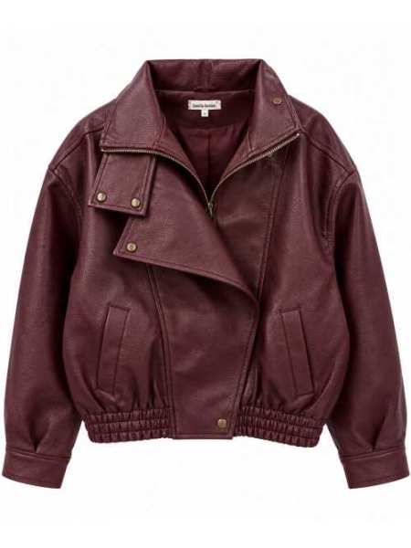 Giacca Donna Biker In Ecopelle Effetto Martellato –
