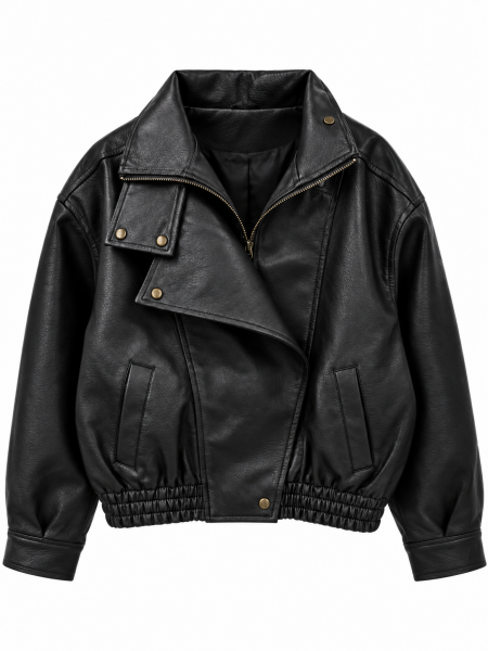 Giacca Donna Biker In Ecopelle Effetto Martellato –