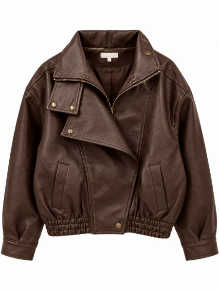 Giacca Donna Biker In Ecopelle Effetto Martellato –