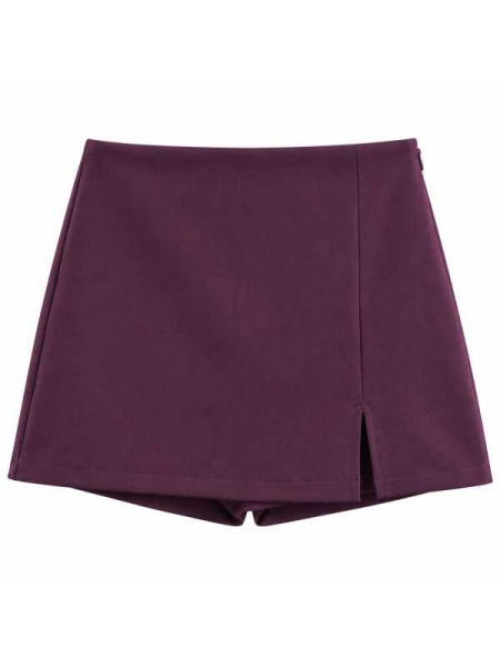 Gonna Pantalone Mini Con Spacco Frontale