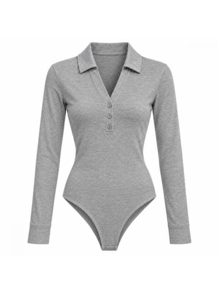 Body Donna Con Collo Polo E Bottoni