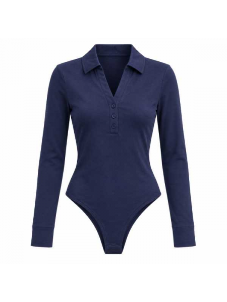 Body Donna Con Collo Polo E Bottoni