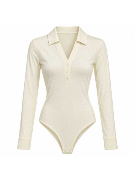 Body Donna Con Collo Polo E Bottoni