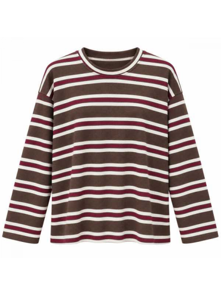 Maglia A Righe Multicolor Con Scollo Rotondo