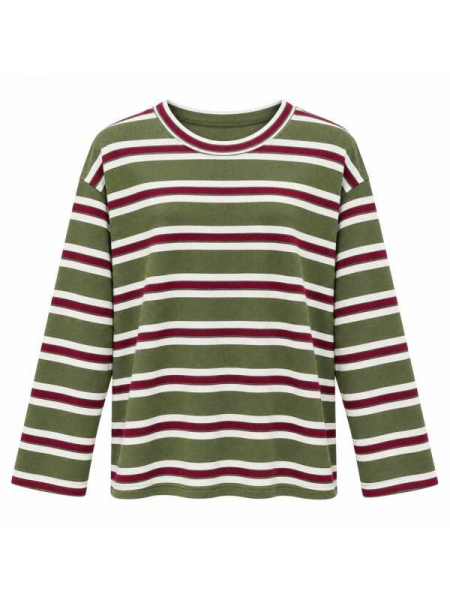 Maglia A Righe Multicolor Con Scollo Rotondo