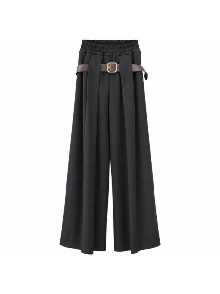 Pantalone Palazzo Con Vita Elasticizzata E Cintura
