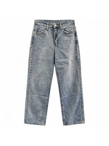 Jeans Donna Wide Leg In Denim Blu-Grigio – Lavaggio Vintage Ston