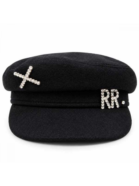 Cappello Donna Modello Baker Boy Con Visiera E Strass Luminosi