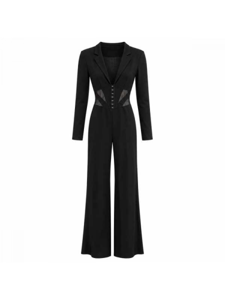 Tuta Elegante Nera Con Dettaglio Corsetto
