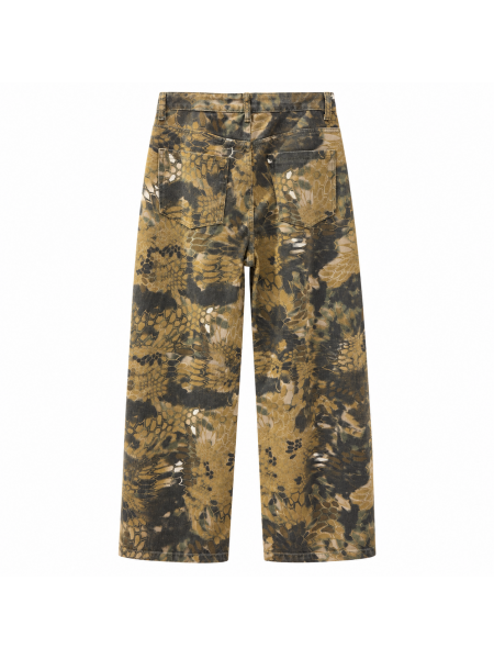 Pantalone Donna A Gamba Ampia Fantasia Pitonata