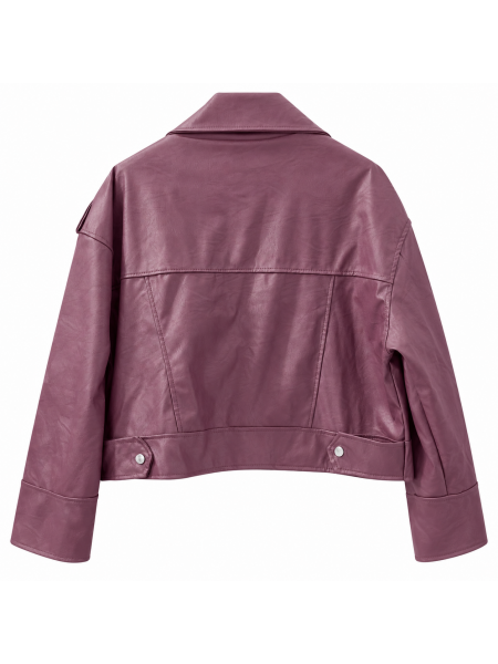 Giubbino Biker Oversize Effetto Pelle