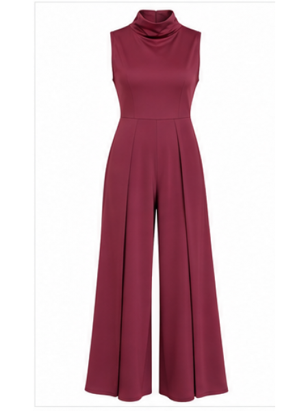 Jumpsuit Elegante Donna Con Collo Morbido E Schiena Scoperta – P