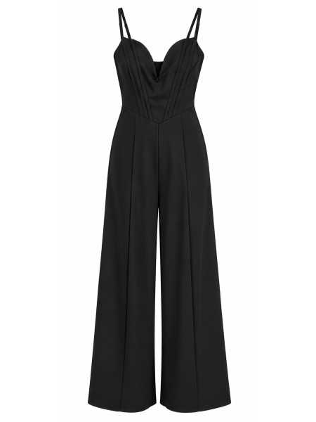 Jumpsuit Donna Elegante Con Corpetto Drappeggiato E Pantalone Pa
